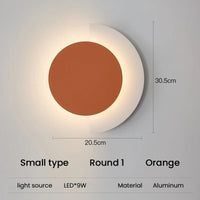 Applique murale LED design pour salon | Marco Lucetti R1 orange petit / Blanc chaud (2700-3500K)