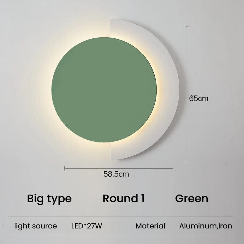 Applique murale LED design pour salon | Marco Lucetti R1 vert grand / Blanc chaud (2700-3500K)