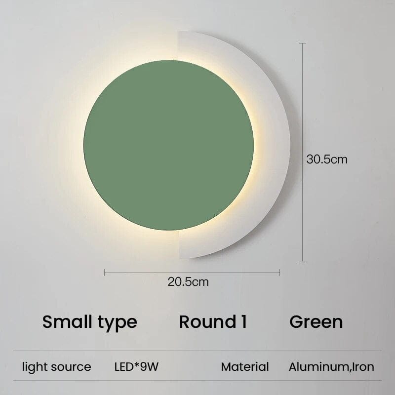 Applique murale LED design pour salon | Marco Lucetti R1 vert petit / Blanc chaud (2700-3500K)