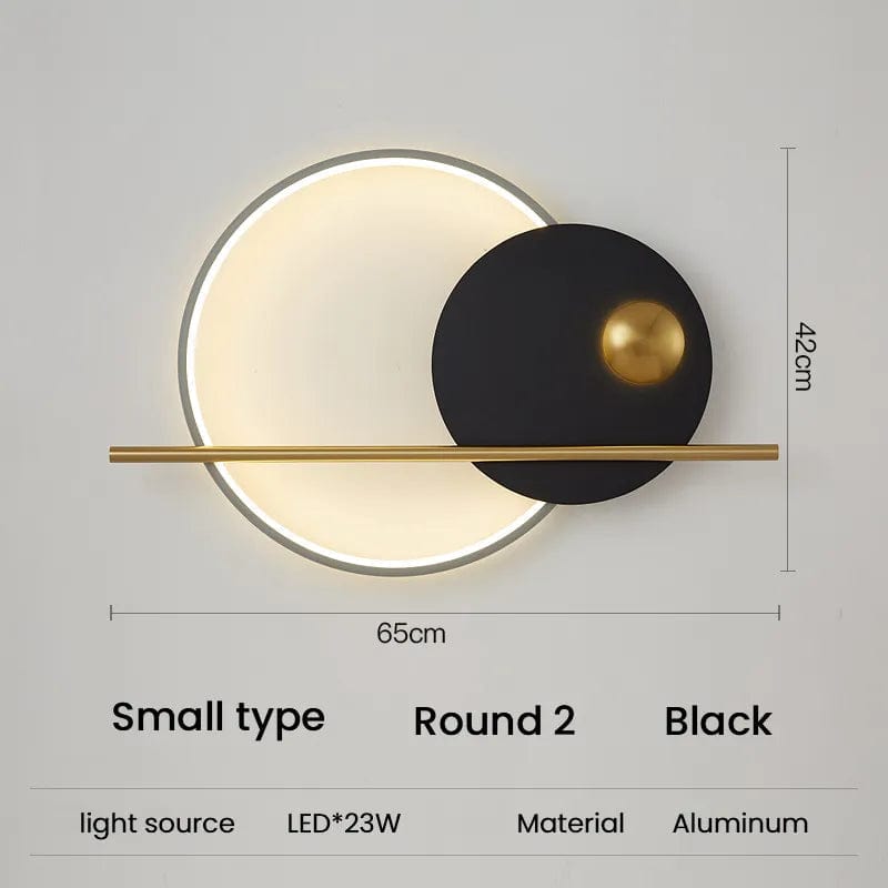Applique murale LED design pour salon | Marco Lucetti R2 noir petit / Blanc chaud (2700-3500K)