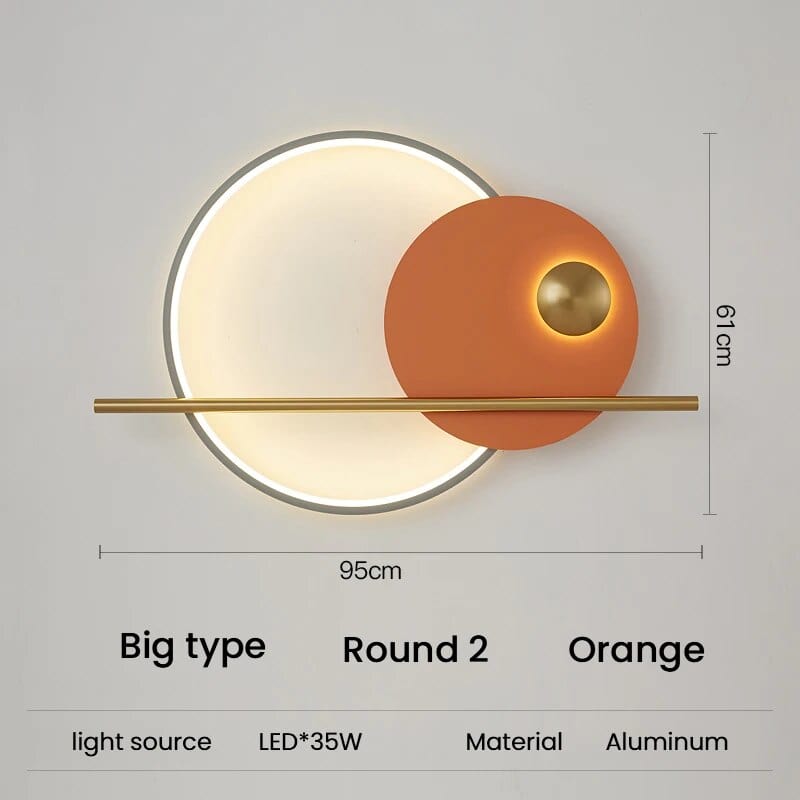 Applique murale LED design pour salon | Marco Lucetti R2 orange grand / Blanc chaud (2700-3500K)
