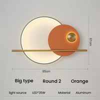 Applique murale LED design pour salon | Marco Lucetti R2 orange grand / Blanc chaud (2700-3500K)