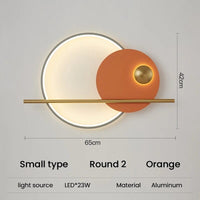 Applique murale LED design pour salon | Marco Lucetti R2 orange petit / Blanc chaud (2700-3500K)