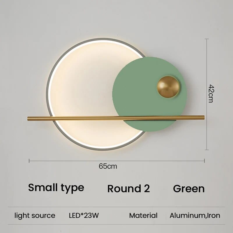 Applique murale LED design pour salon | Marco Lucetti R2 vert petit / Blanc chaud (2700-3500K)
