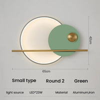Applique murale LED design pour salon | Marco Lucetti R2 vert petit / Blanc chaud (2700-3500K)