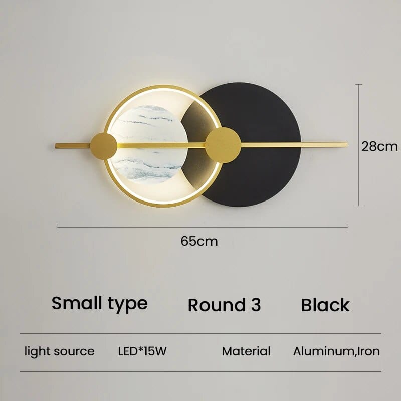 Applique murale LED design pour salon | Marco Lucetti R3 noir petit / Blanc chaud (2700-3500K)