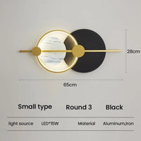 Applique murale LED design pour salon | Marco Lucetti R3 noir petit / Blanc chaud (2700-3500K)