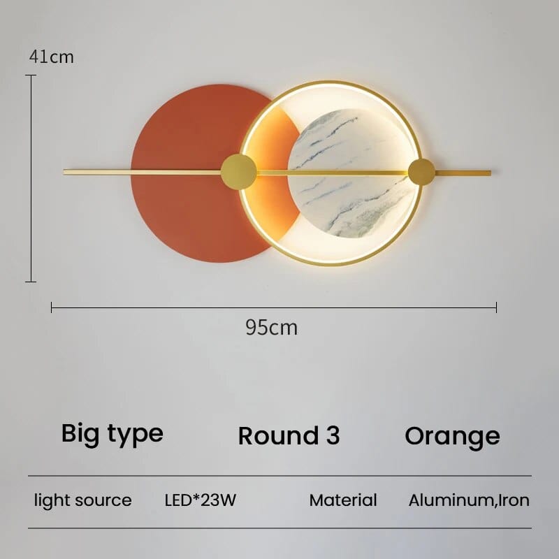 Applique murale LED design pour salon | Marco Lucetti R3 orange grand / Blanc chaud (2700-3500K)