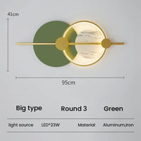 Applique murale LED design pour salon | Marco Lucetti R3 vert grand / Blanc chaud (2700-3500K)