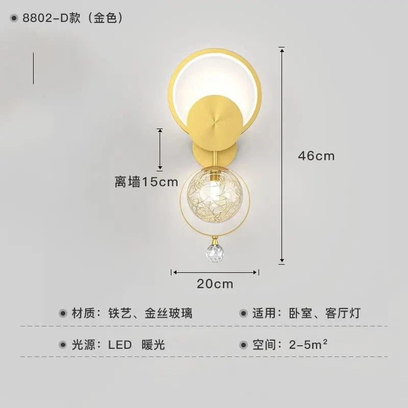 Applique Murale LED Design Scandinave Moderne | Marco Lucetti D&#39;or / Lumière neutre