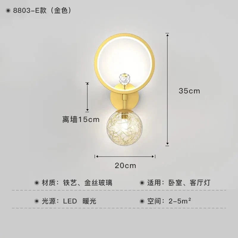 Applique Murale LED Design Scandinave Moderne | Marco Lucetti Doré E / Lumière blanche