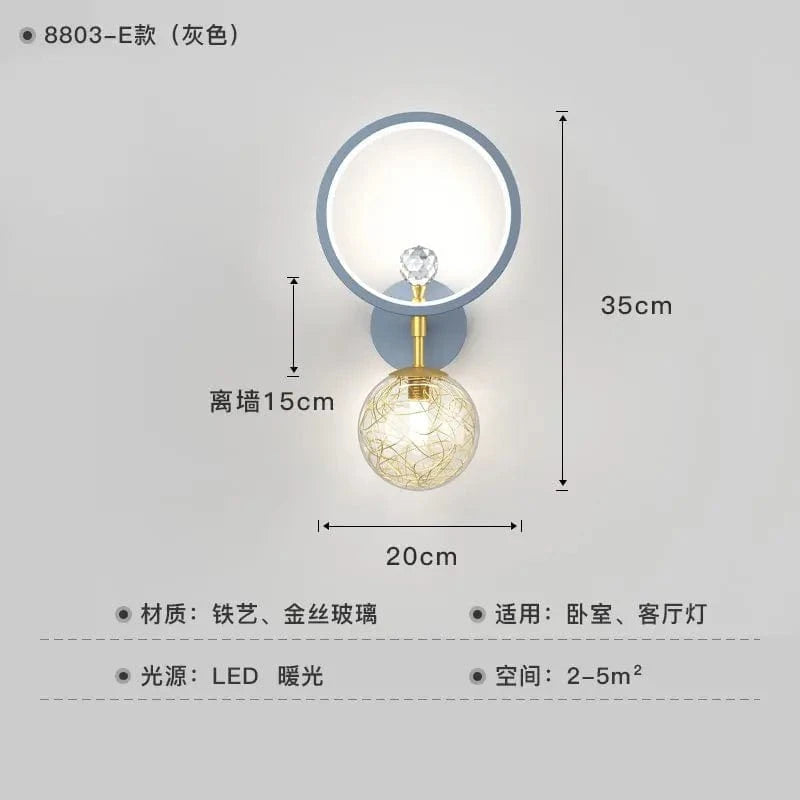 Applique Murale LED Design Scandinave Moderne | Marco Lucetti Gris E / Lumière chaude