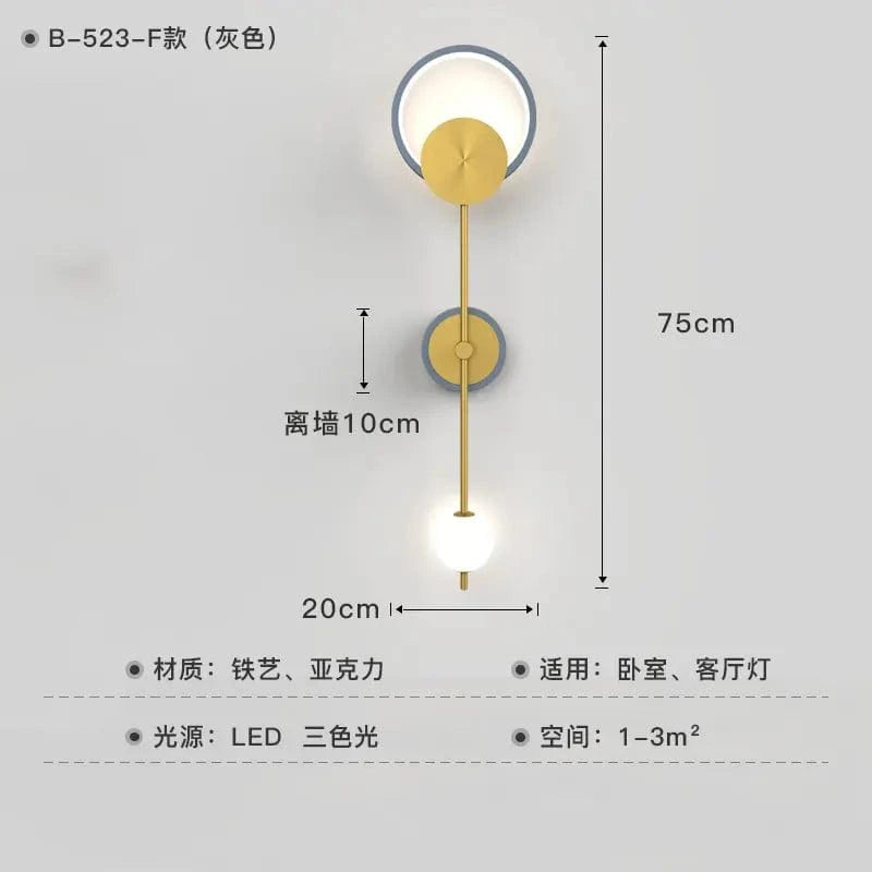 Applique Murale LED Design Scandinave Moderne | Marco Lucetti Gris F / Lumière blanche