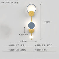 Applique Murale LED Design Scandinave Moderne | Marco Lucetti Gris G / Lumière chaude