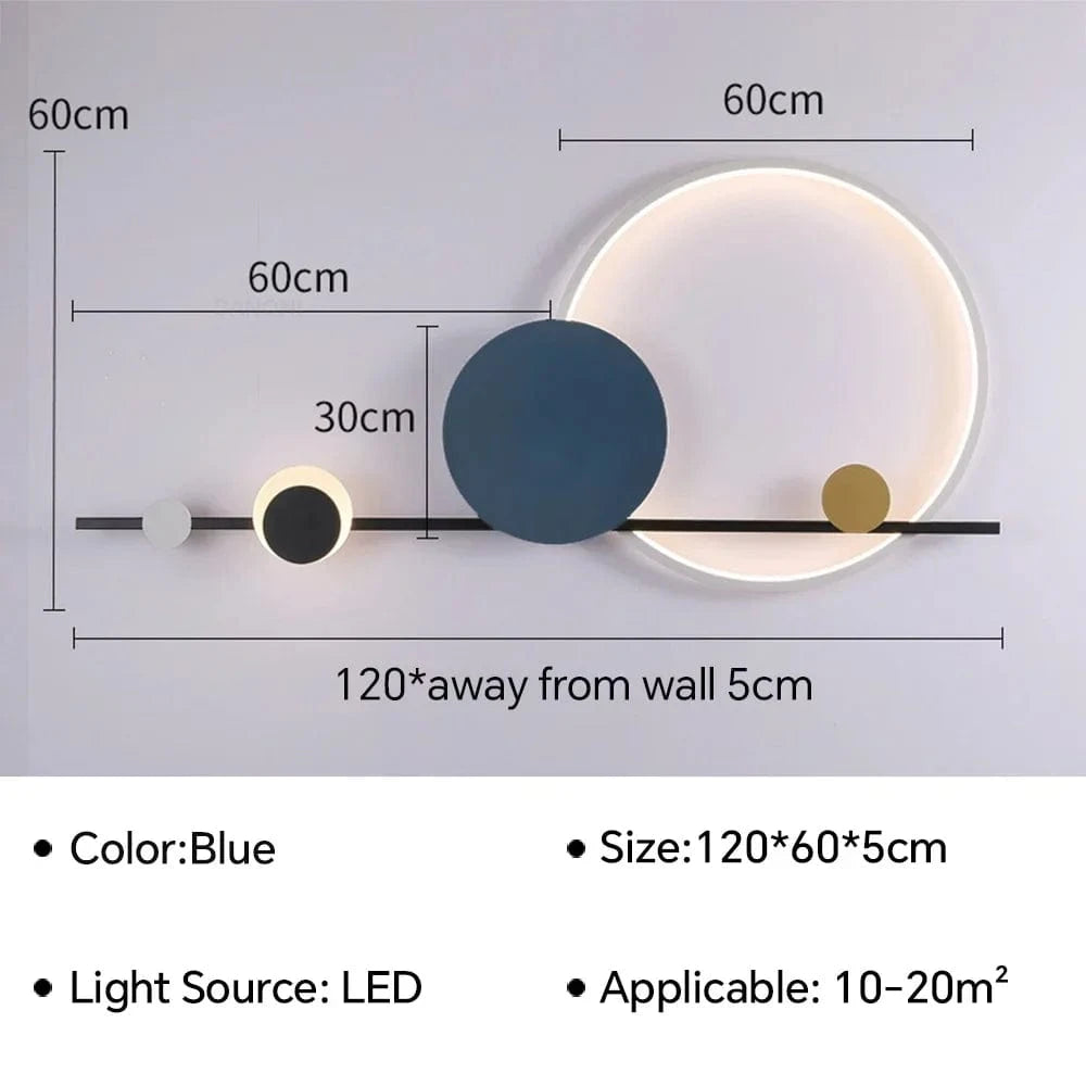Applique murale LED designer pour ambiance moderne | Marco Lucetti Bleu 120CM / Blanc froid
