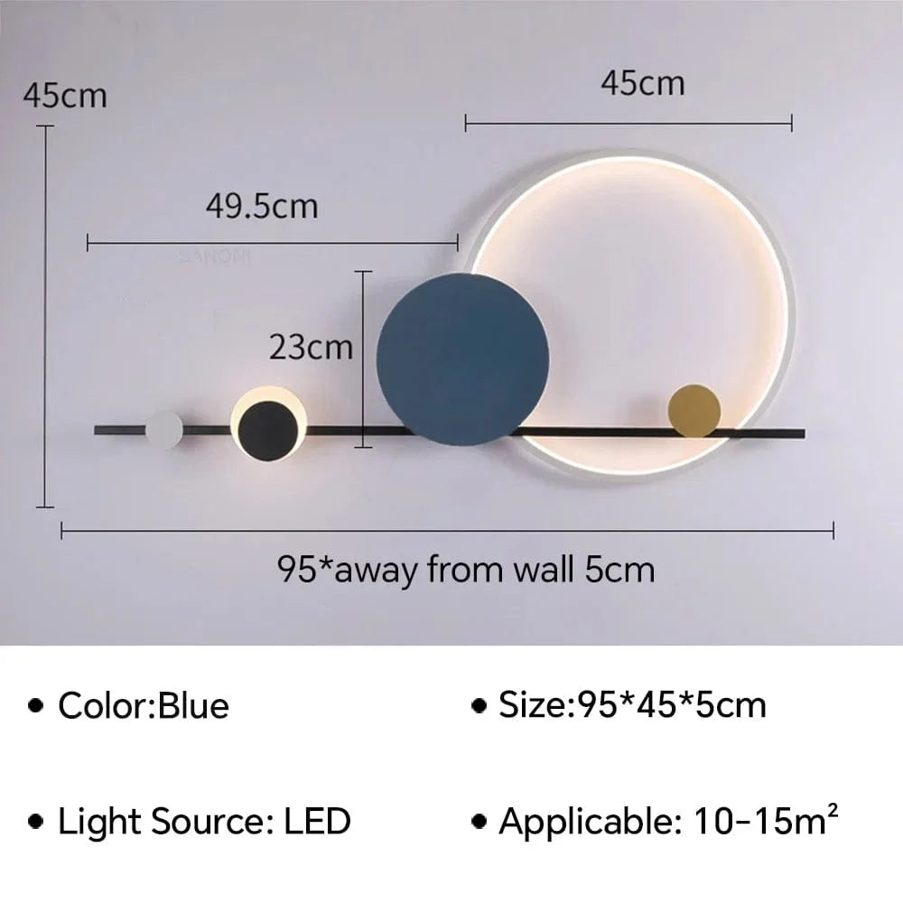 Applique murale LED designer pour ambiance moderne | Marco Lucetti Bleu 95CM / Blanc froid