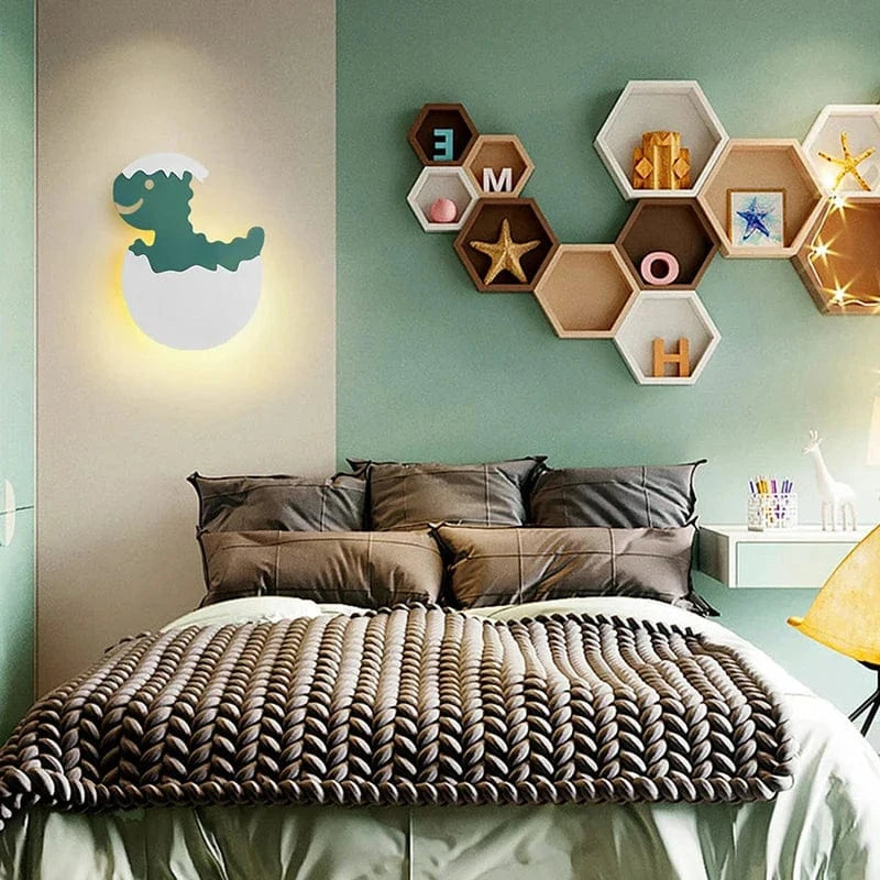 Applique murale LED dinosaure œuf pour chambre d'enfant - Modèle duveteux | Marco Lucetti