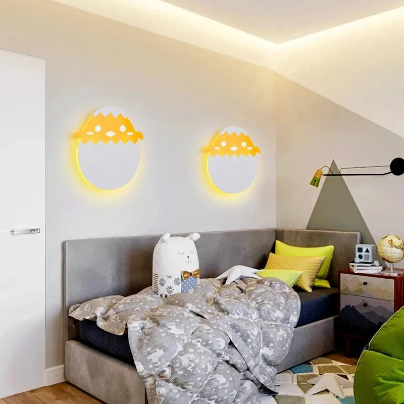 Applique murale LED dinosaure œuf pour chambre d'enfant - Modèle duveteux | Marco Lucetti