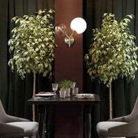 Applique murale LED dorée à deux boules en verre | Marco Lucetti