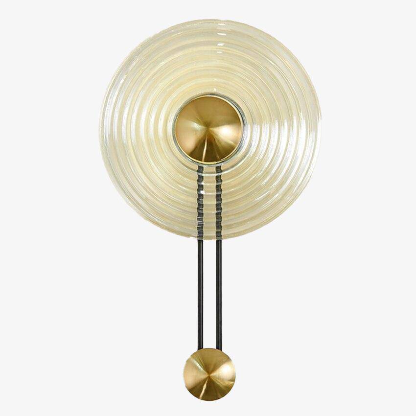 Applique murale LED dorée avec disque en verre - Style Loft | Marco Lucetti