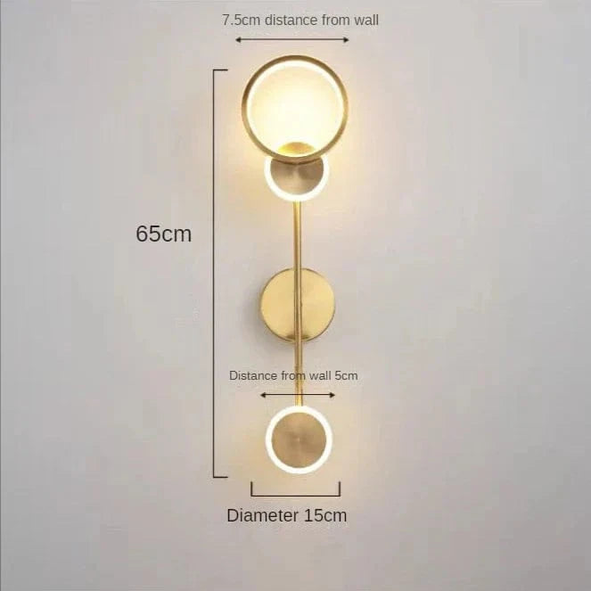 Applique murale LED dorée design | Marco Lucetti 2 têtes / 3 couleurs claires