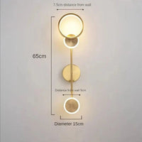 Applique murale LED dorée design | Marco Lucetti 2 têtes / 3 couleurs claires