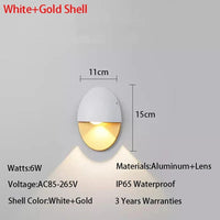 Applique murale LED dorée : design minimaliste pour l'extérieur | Marco Lucetti Lumière chaude / Or blanc-6W