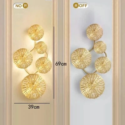 Applique Murale LED Dorée Élégante - Style Moderne pour Décoration d'Intérieur | Marco Lucetti 5 tête B / Lumière blanche