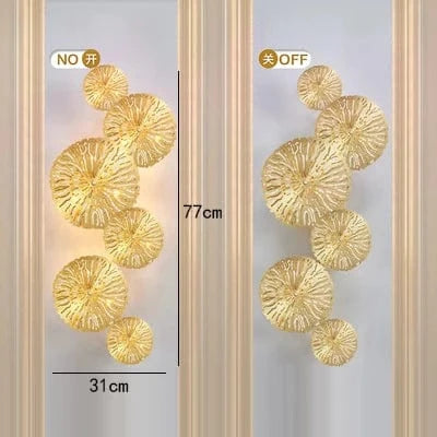 Applique Murale LED Dorée Élégante - Style Moderne pour Décoration d'Intérieur | Marco Lucetti 6 têtes B / Lumière chaude