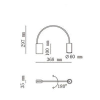 Applique murale LED dorée en métal design. | Marco Lucetti S / Froide