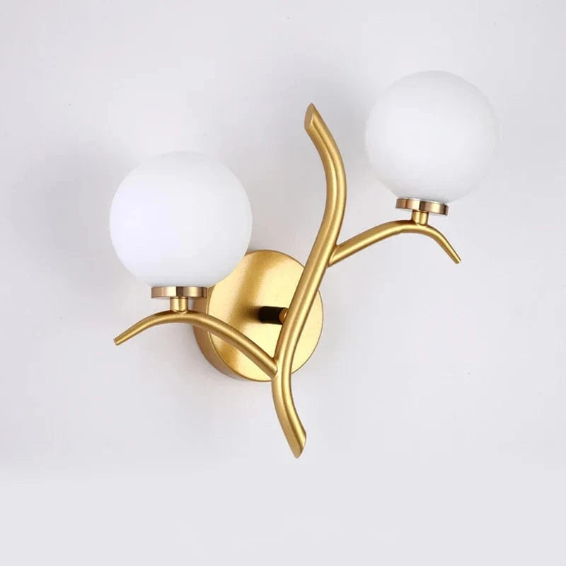 Applique murale LED dorée en métal et verre nordique postmoderne pour café loft | Marco Lucetti