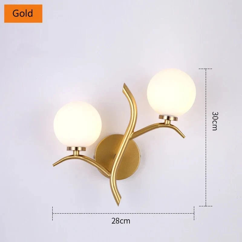 Applique murale LED dorée en métal et verre nordique postmoderne pour café loft | Marco Lucetti Or / CHINE