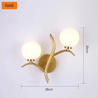 Applique murale LED dorée en métal et verre nordique postmoderne pour café loft | Marco Lucetti Or / CHINE