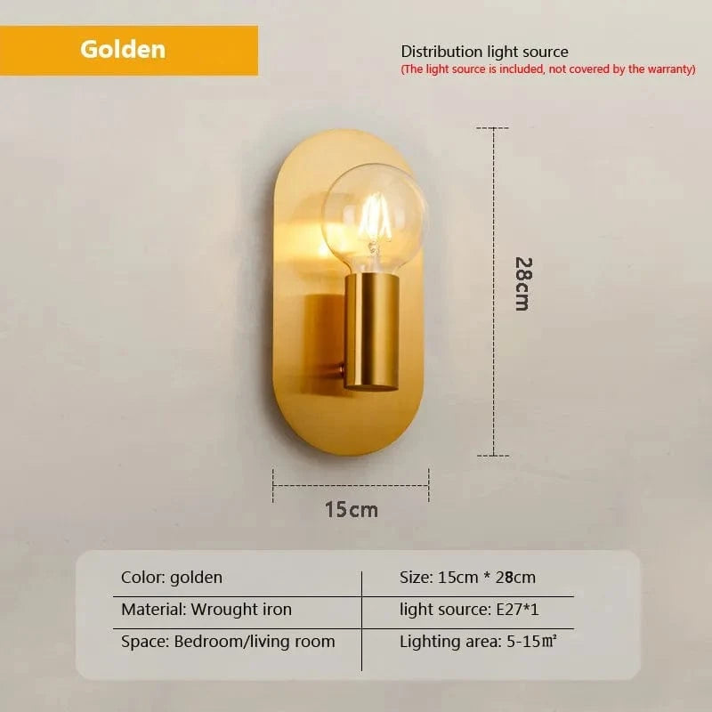 Applique Murale LED Dorée en Verre avec Plaque Ronde | Marco Lucetti