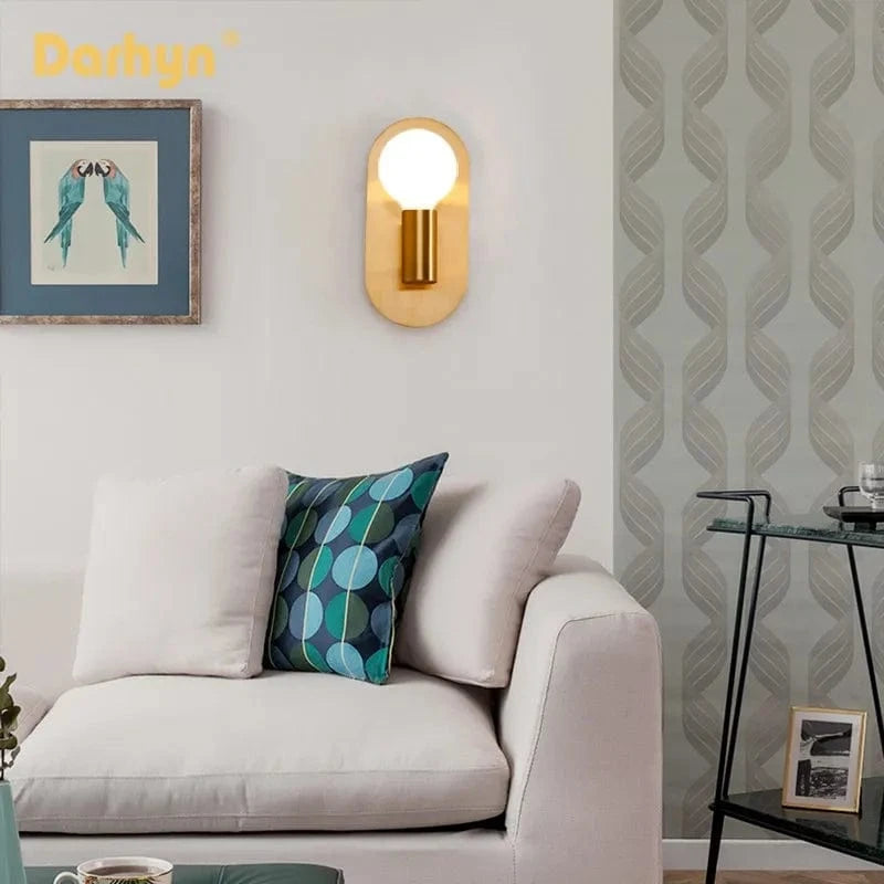 Applique Murale LED Dorée en Verre avec Plaque Ronde | Marco Lucetti