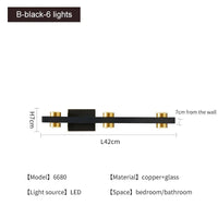 Applique murale LED dorée moderne | Marco Lucetti B-noir-6 lumières / Blanc chaud (2700-3500K)