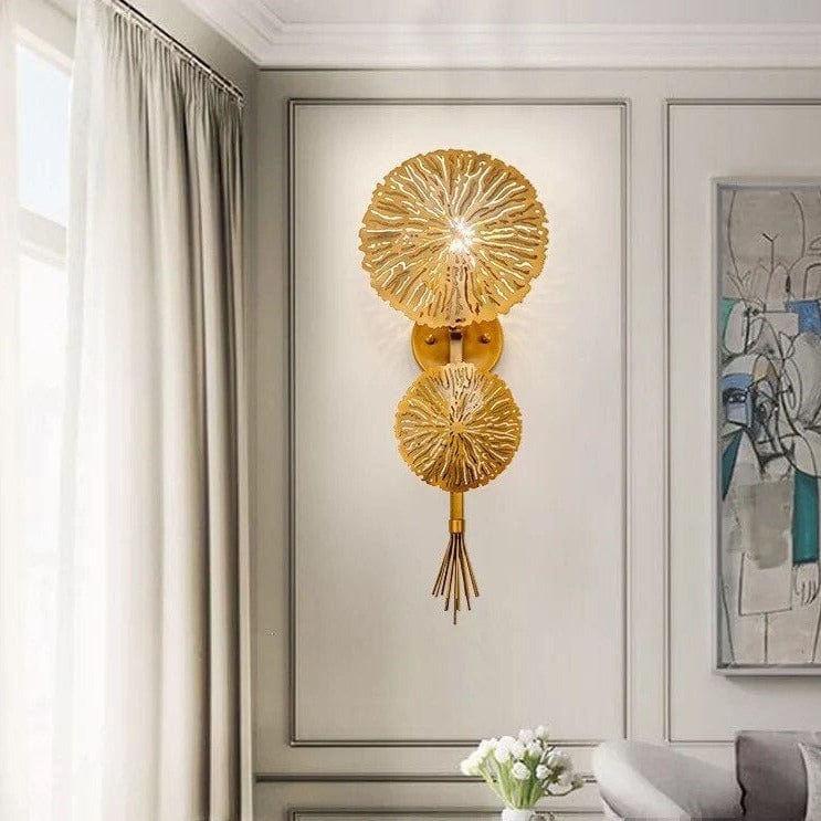 Applique murale LED Dorina avec 2 fleurs dorées | Marco Lucetti