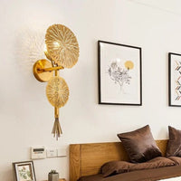 Applique murale LED Dorina avec 2 fleurs dorées | Marco Lucetti