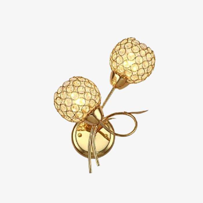 Applique murale LED double abat-jour cristal Rétro | Marco Lucetti Doré