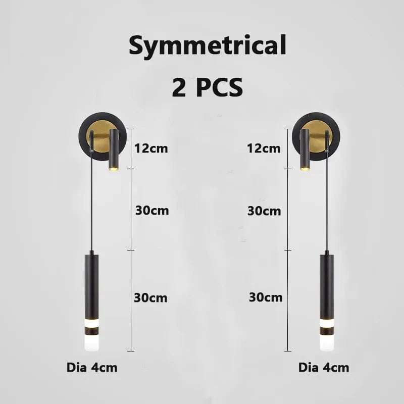 Applique murale LED double tête pour décor maison | Marco Lucetti B noir 2 pièces / Blanc chaud (2700-3500K)