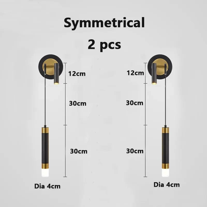 Applique murale LED double tête pour décor maison | Marco Lucetti C noir 2 pièces / Blanc chaud (2700-3500K)