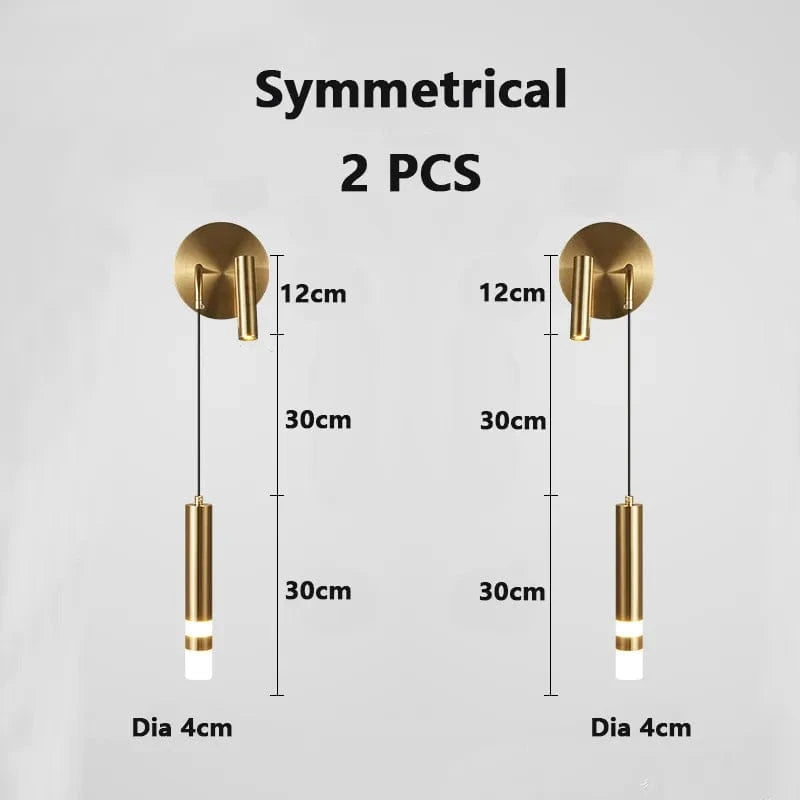 Applique murale LED double tête pour décor maison | Marco Lucetti Un or 2 pièces / Blanc chaud (2700-3500K)