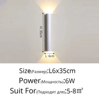 Applique Murale LED Double Tête Style Nordique Moderne | Marco Lucetti Rond blanc L6x35cm / Blanc chaud (2700-3500K)