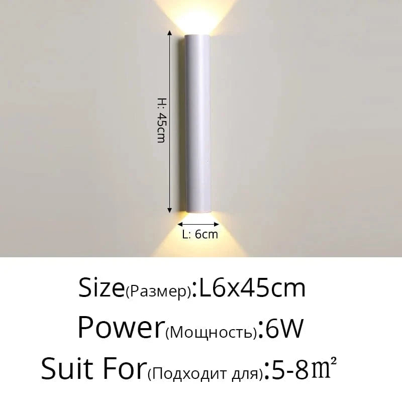 Applique Murale LED Double Tête Style Nordique Moderne | Marco Lucetti Rond blanc L6x45cm / Blanc chaud (2700-3500K)