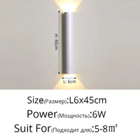 Applique Murale LED Double Tête Style Nordique Moderne | Marco Lucetti Rond blanc L6x45cm / Blanc chaud (2700-3500K)