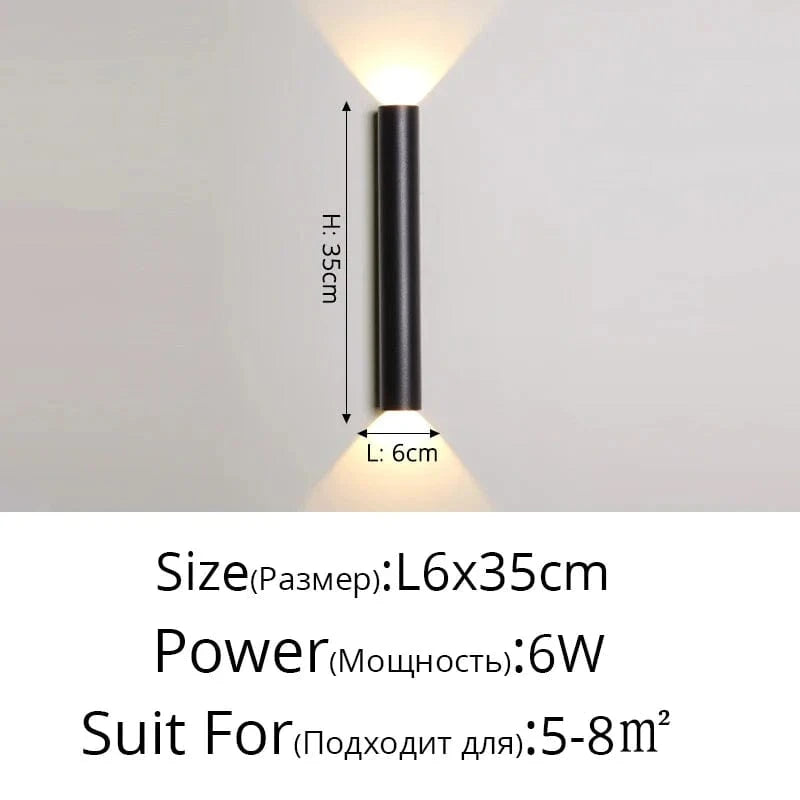 Applique Murale LED Double Tête Style Nordique Moderne | Marco Lucetti Rond noir L6x35cm / Blanc chaud (2700-3500K)