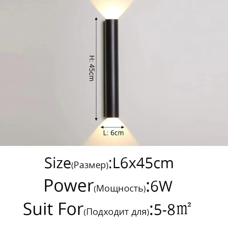 Applique Murale LED Double Tête Style Nordique Moderne | Marco Lucetti Rond noir L6x45cm / Blanc chaud (2700-3500K)