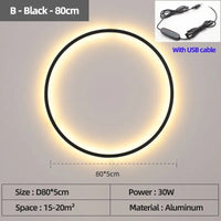 Applique murale LED - Éclairage d'Intérieur Design | Marco Lucetti B Noir USB 80 cm / Lumière chaude Pas de télécommande