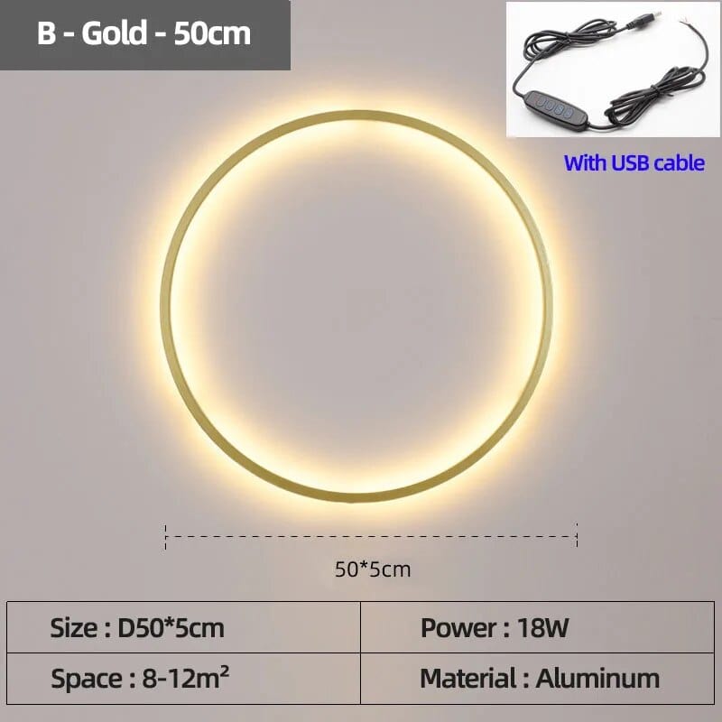 Applique murale LED - Éclairage d'Intérieur Design | Marco Lucetti B Or USB 50cm / Lumière chaude Pas de télécommande