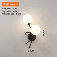 Applique murale LED élégante avec boule de verre pour intérieur. | Marco Lucetti Noir Droite / CHINE / G9 blanc chaud | 5W